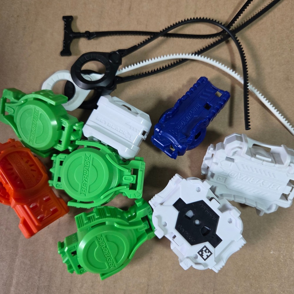 Beyblade Launcher Lot Beyblade X Burst Ripcord String Launchers Green Blue White